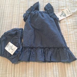 Rare Editions 2 piece Gingham Baby Dress